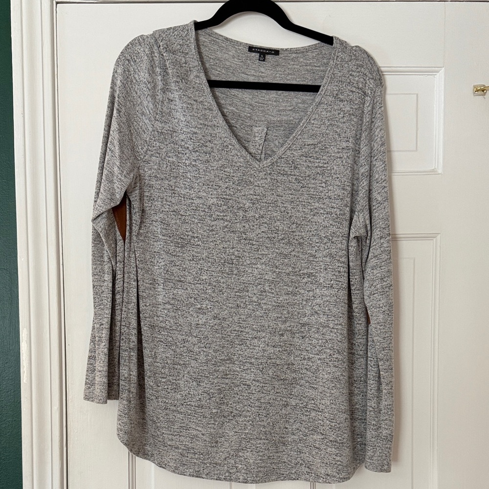 Staccato Gray V-Neck Long Sleeve Top